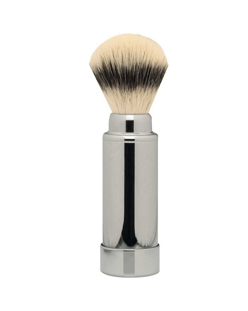 Travel shaving brush, synthetic fibers