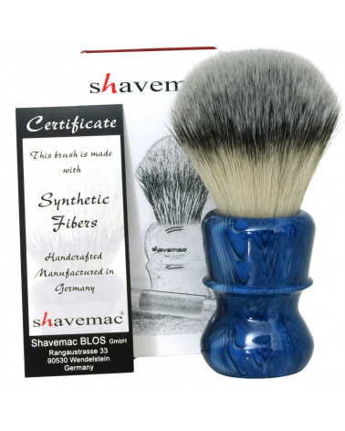 Cerficate - Shaving brush 82 in blue marble with 28 mm synthetic fibre